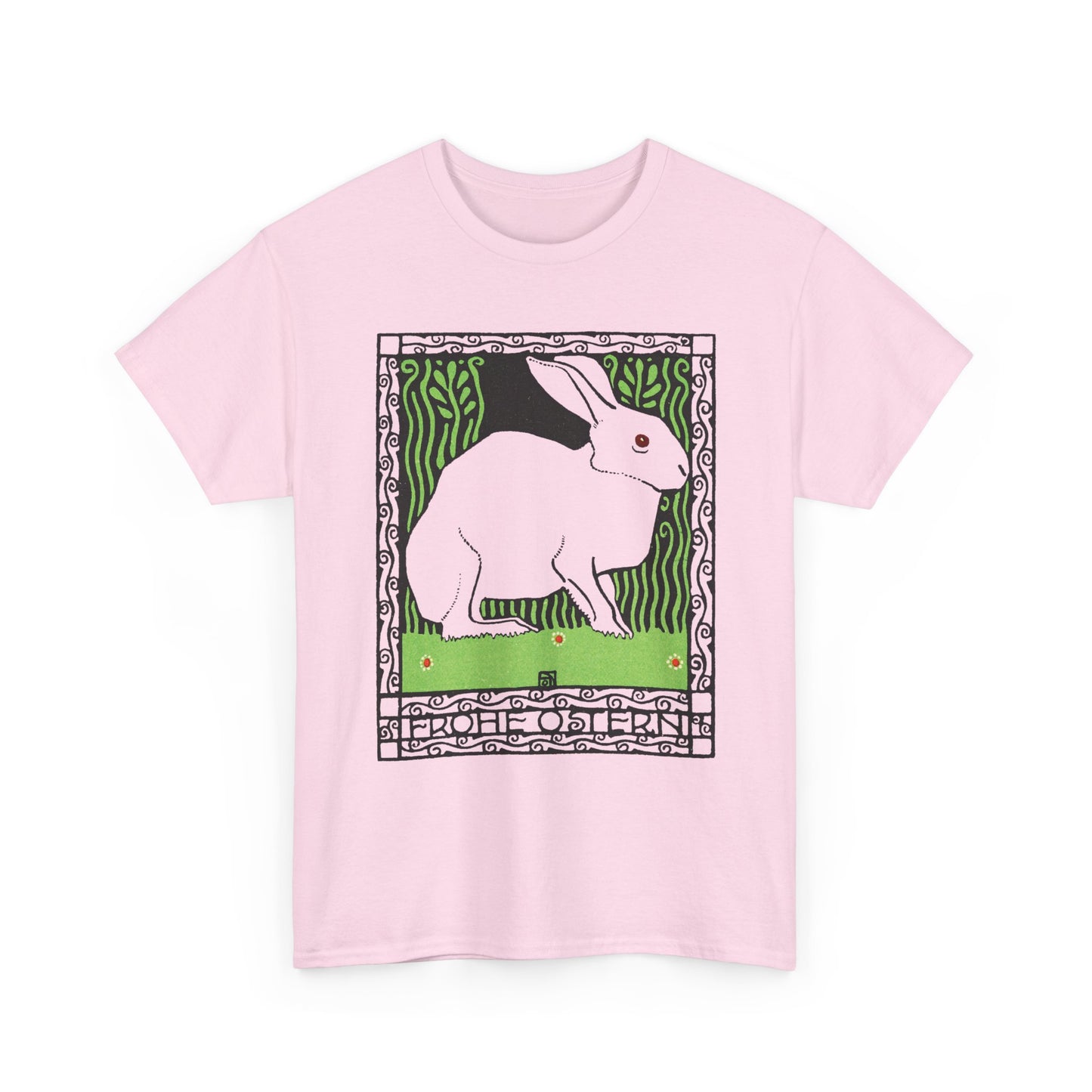 1909 josef von diveky happy easter (frohe ostern) color lithograph bunny reproduction tshirt