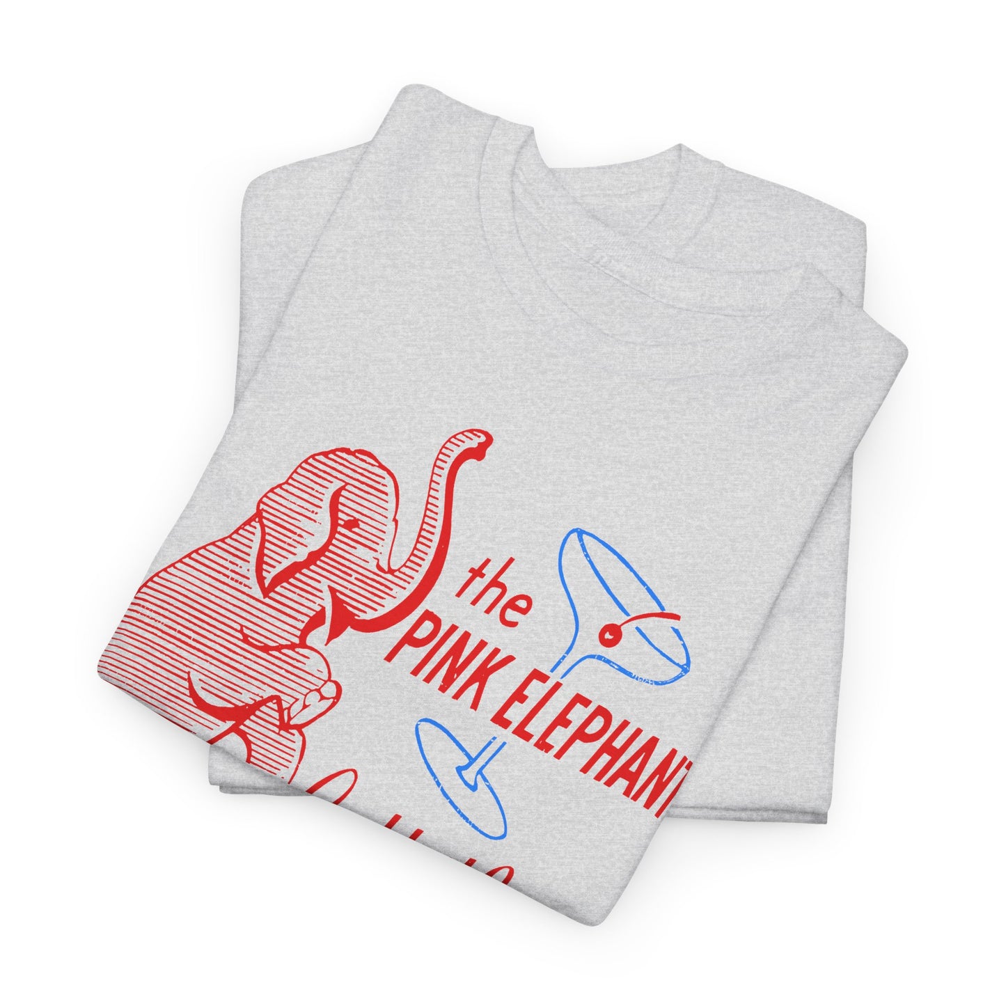 the pink elephant lounge air conditioned cocktail lounge vintage graphic custom edit tshirt