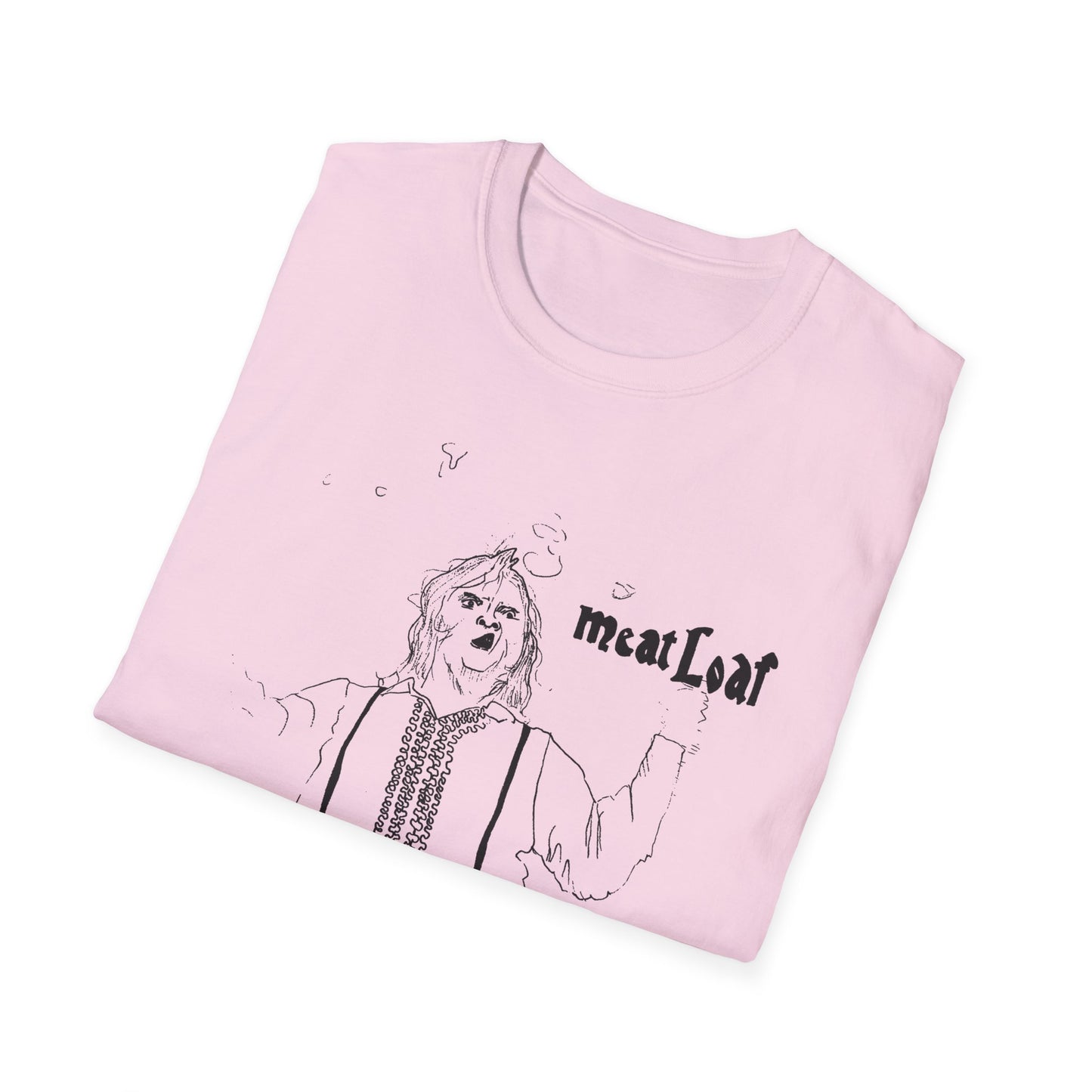 original drawing meat loaf, michael lee aday, bat out of hell singer fan art tshirt