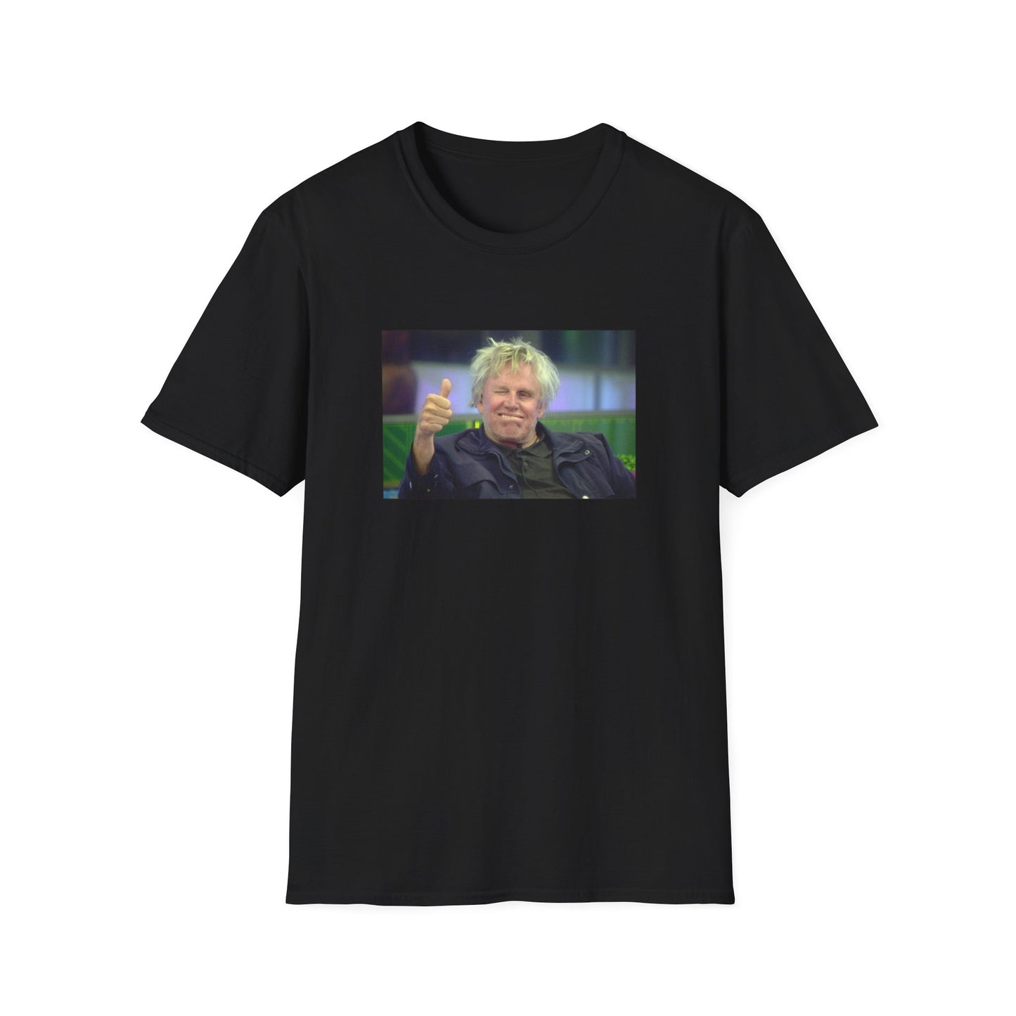 gary busey thumbs up tshirt