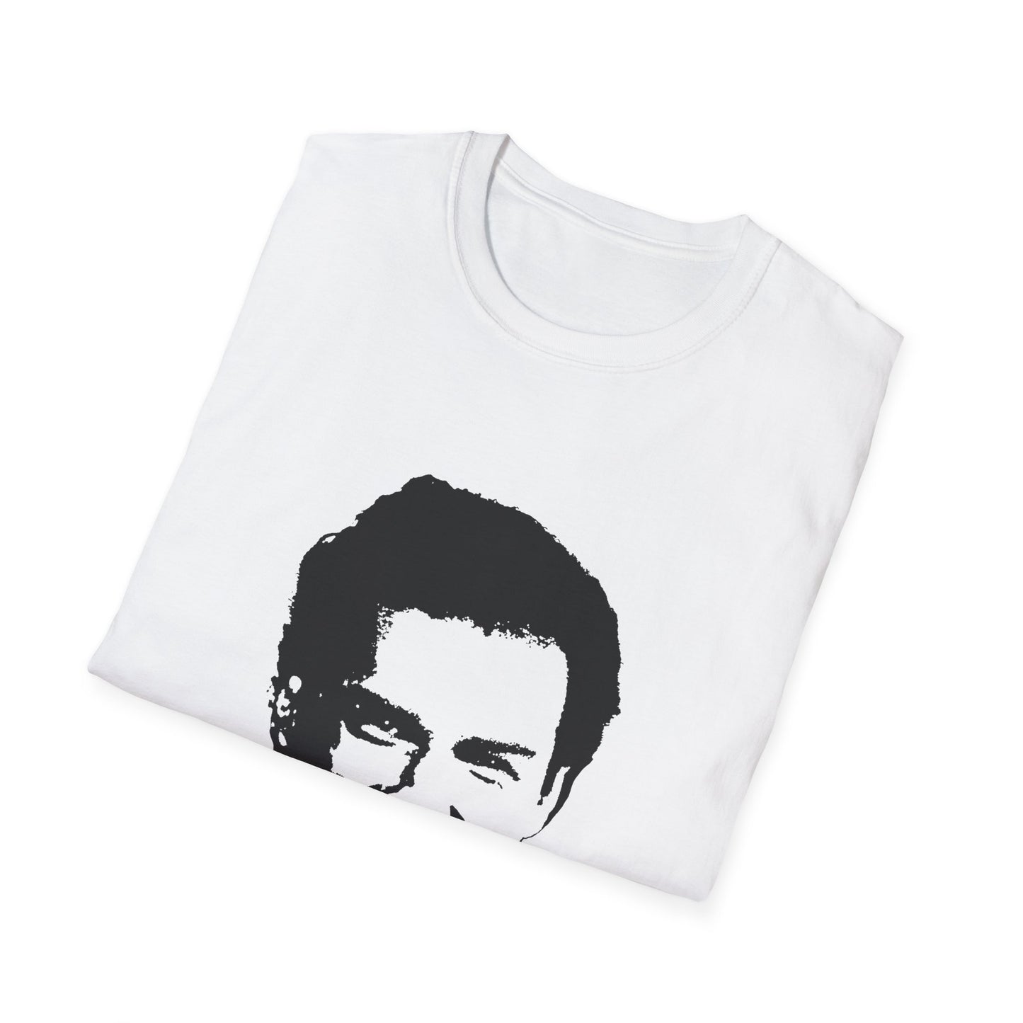norm macdonald black stencil face tshirt