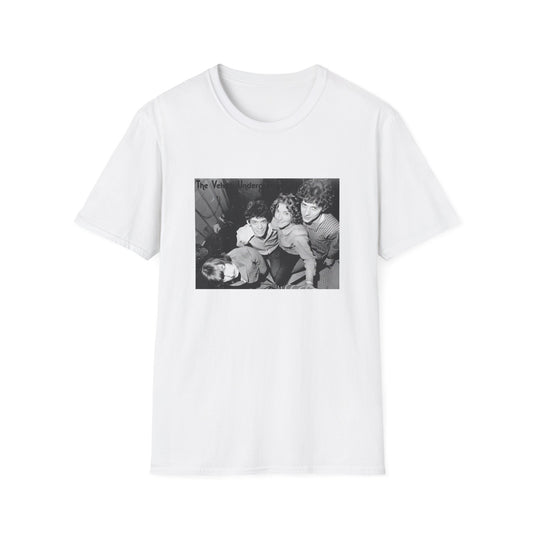 the velvet underground band photo in black and white tshirt