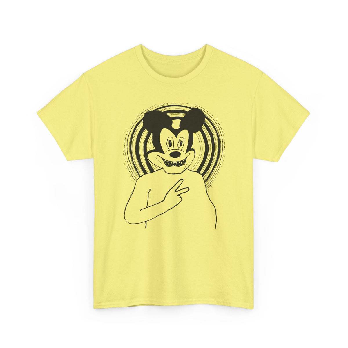 1960s british underground magazine peace sign mickey fan art edit with halo tshirt