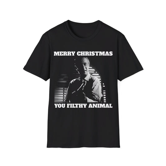 home alone gangster movie merry christmas you filthy animal christmas colours and a happy new year on the back tshirt