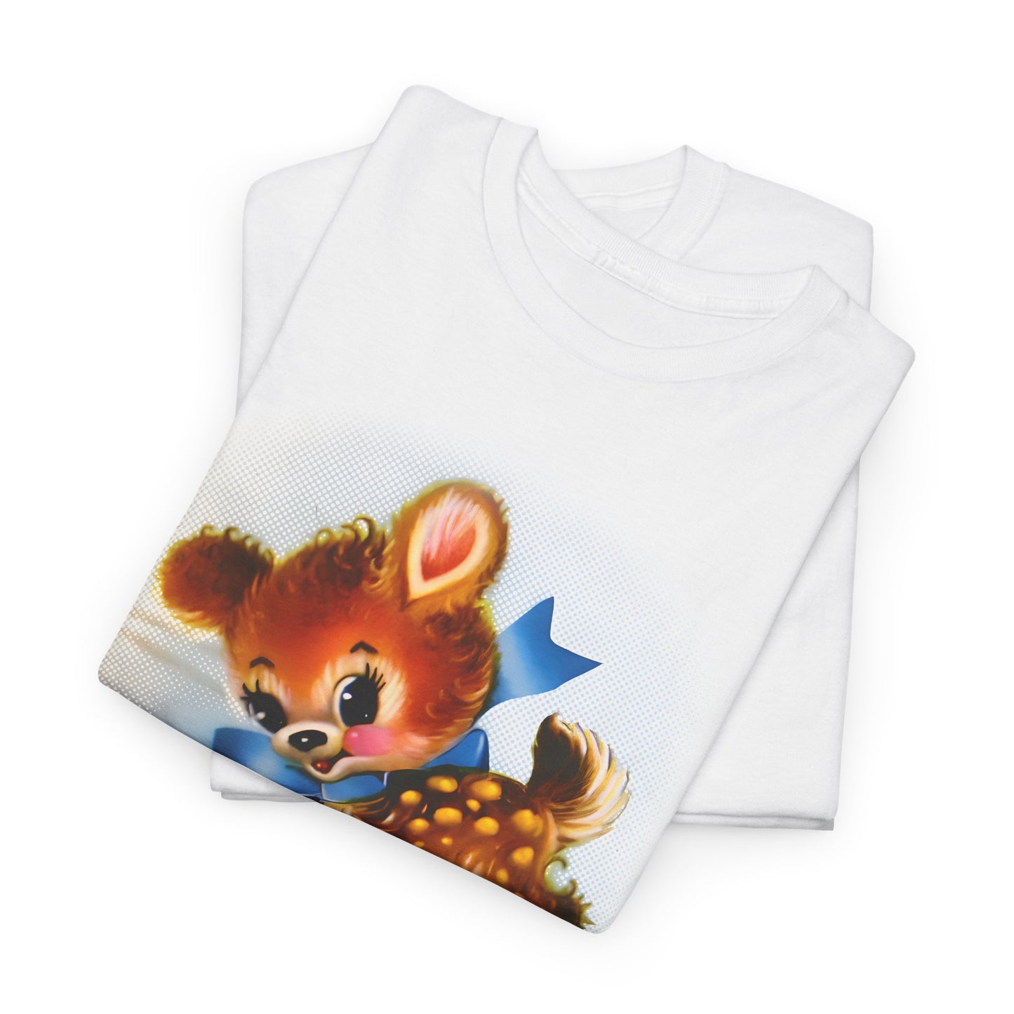 mid twentieth century vintage greeting card cute deer reproduction tshirt