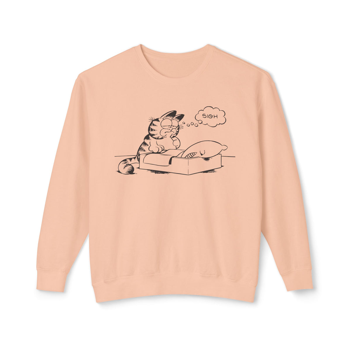 garf type cat sighing 100% cotton sweatshirt