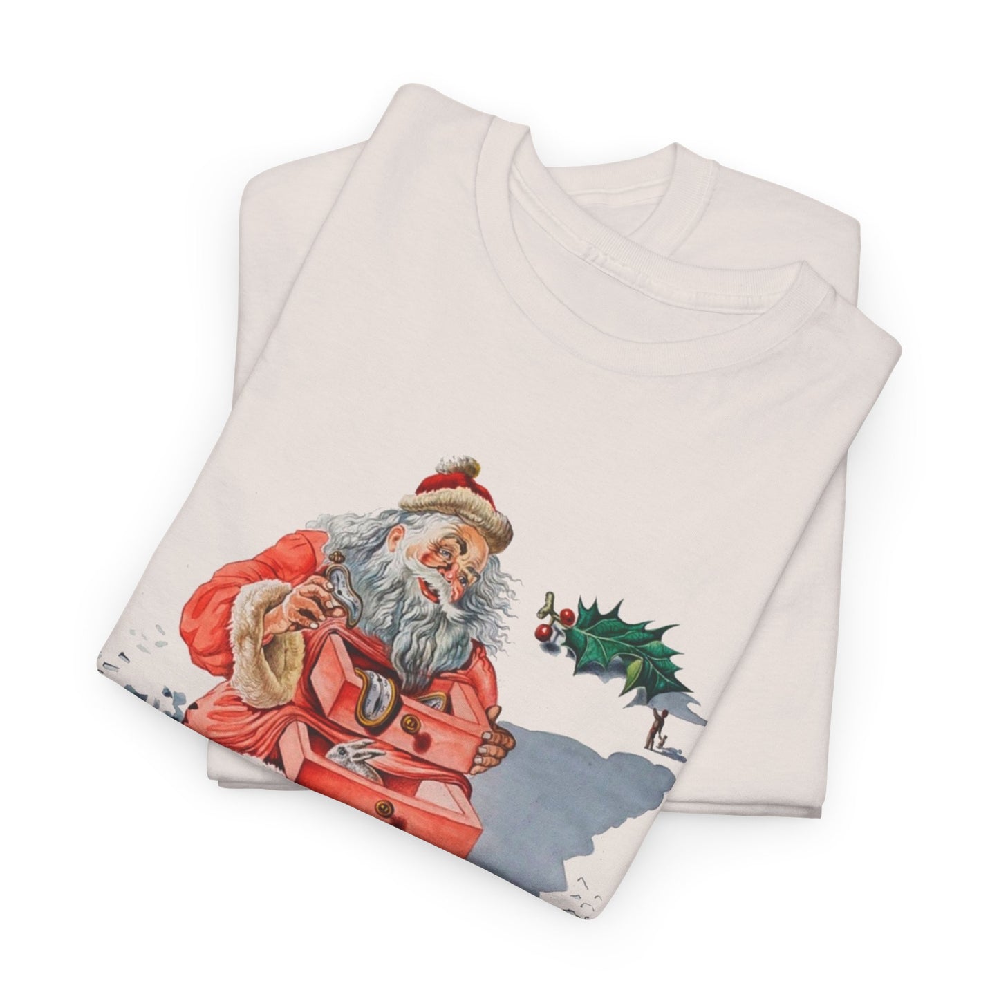 salvador dali's 1948 santa with drawers christmas card tshirt