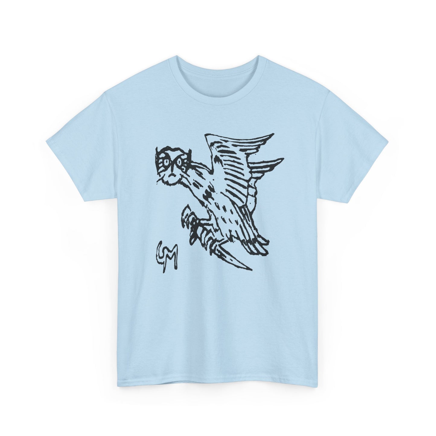 1899 illustration of owl holding knife by gerhard munthe custom edit tshirt