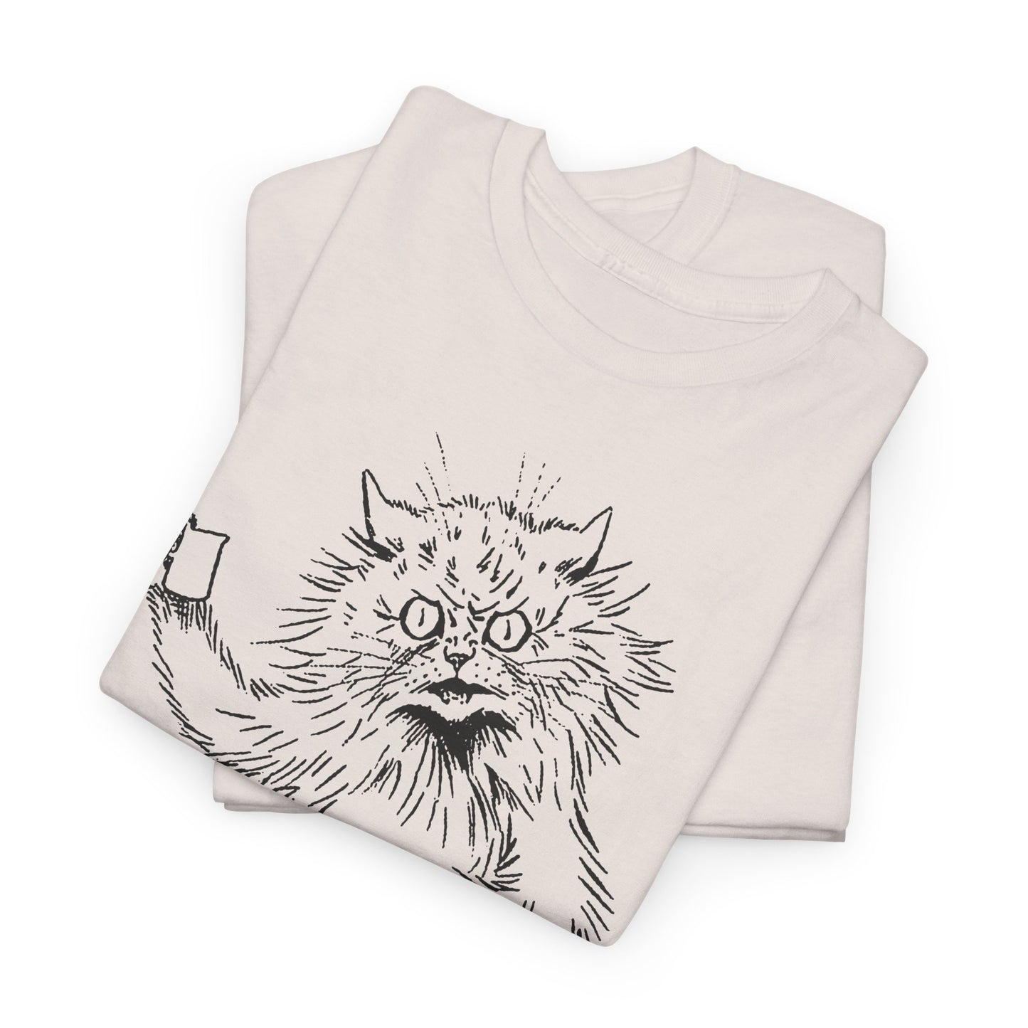 louis wain angry cat with cup reproduction tshirt
