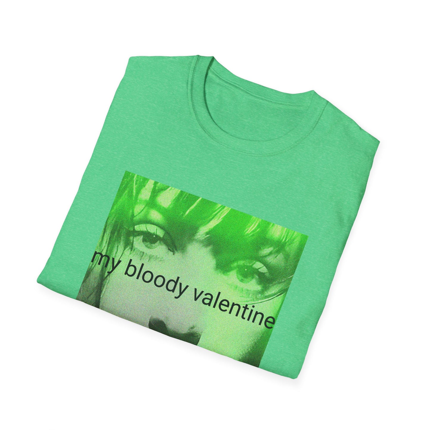 my bloody valentine belinda butcher close up in green tshirt