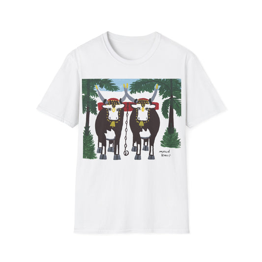 1960s maud lewis painting pair of oxen tshirt