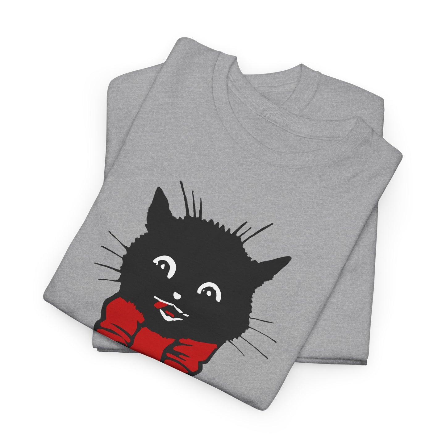 1922 calendar card graphic by unknown artist good luck cat tshirt