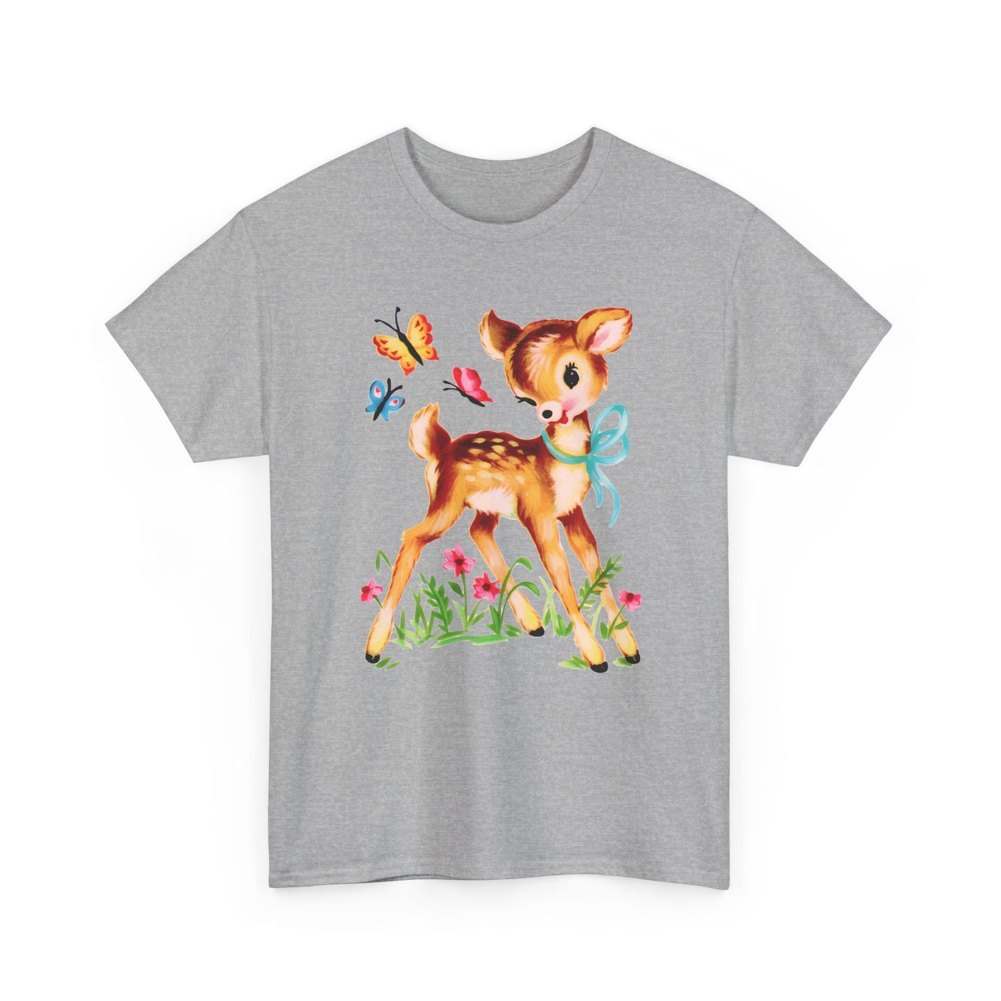 vintage cute baby deer reproduction tshirt