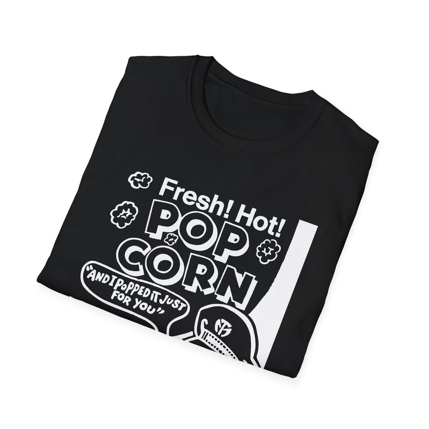 1940s popcorn box logo for martin theatres with a cute little popcorn mascot tshirt