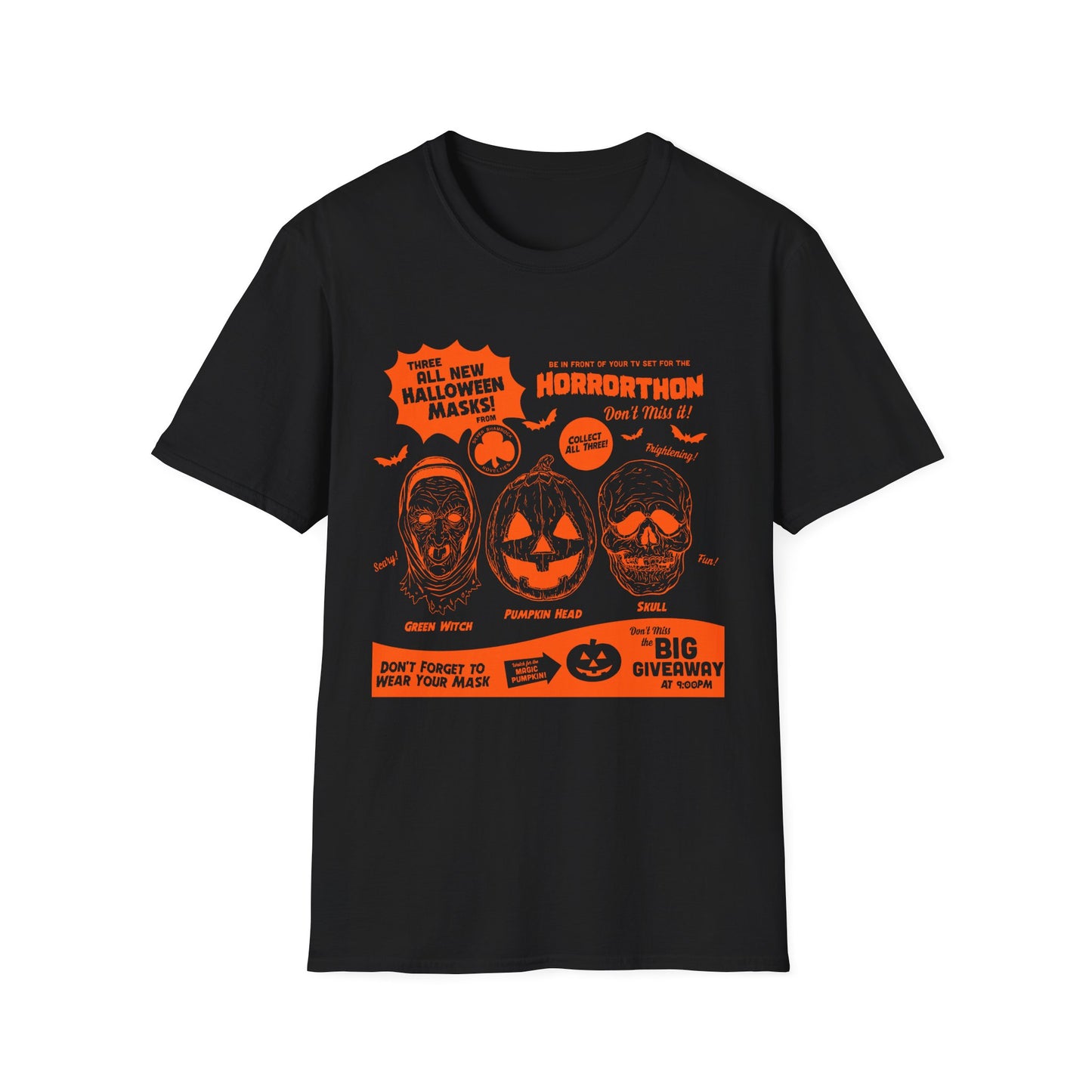 halloween 3 tv guide ad graphic 2 in orange tshirt