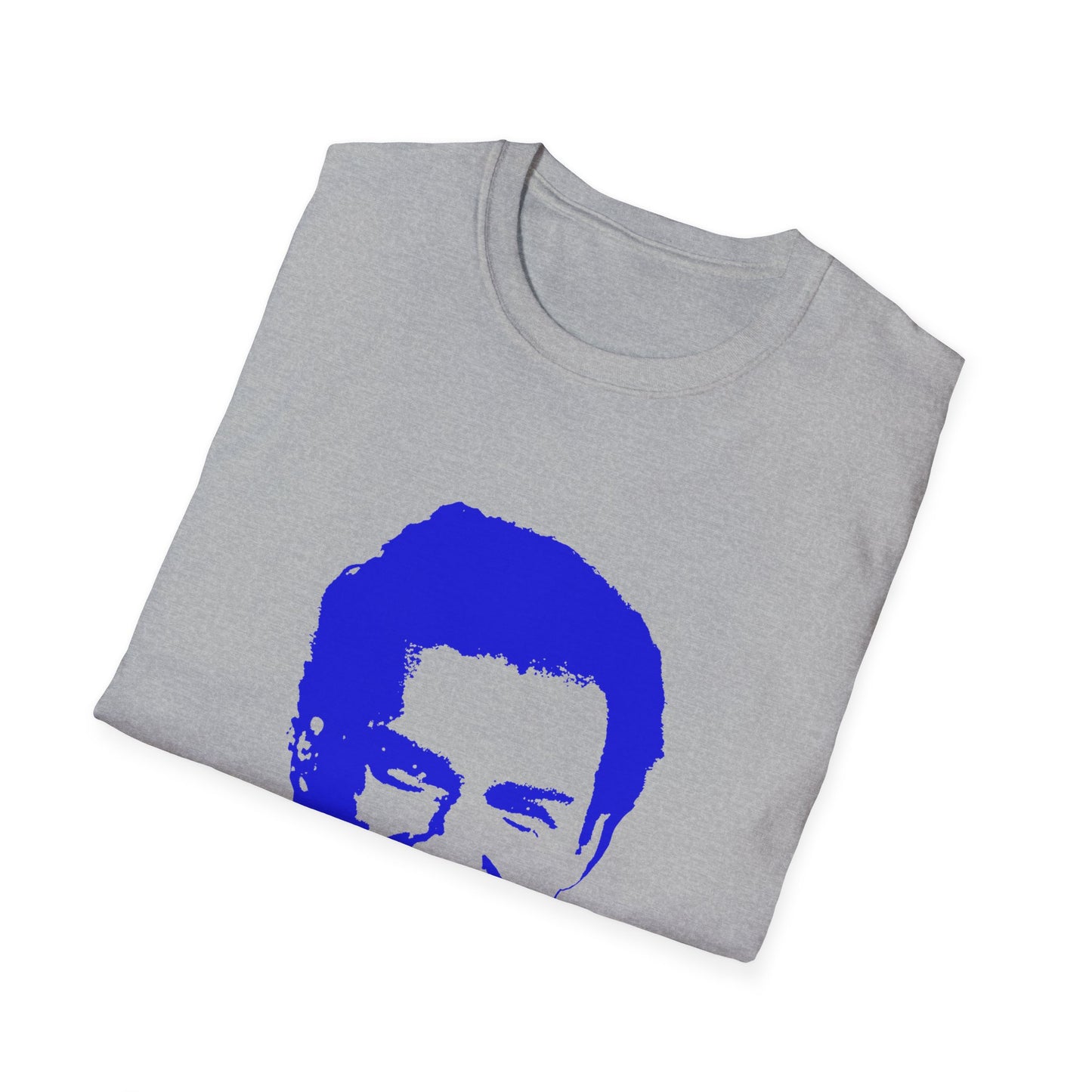 norm macdonald blue stencil face tshirt