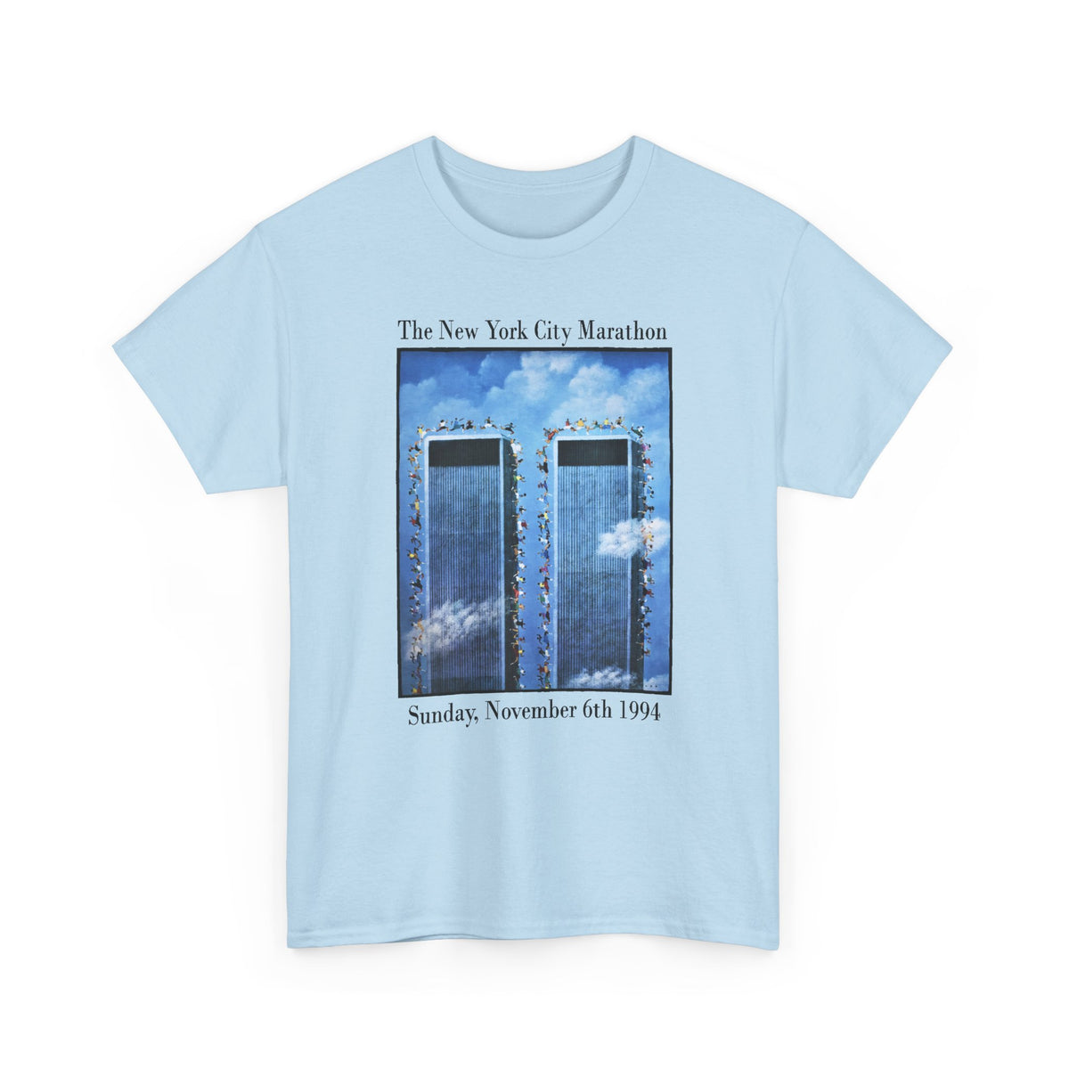 1994 new york city marathon world trade centers poster tshirt