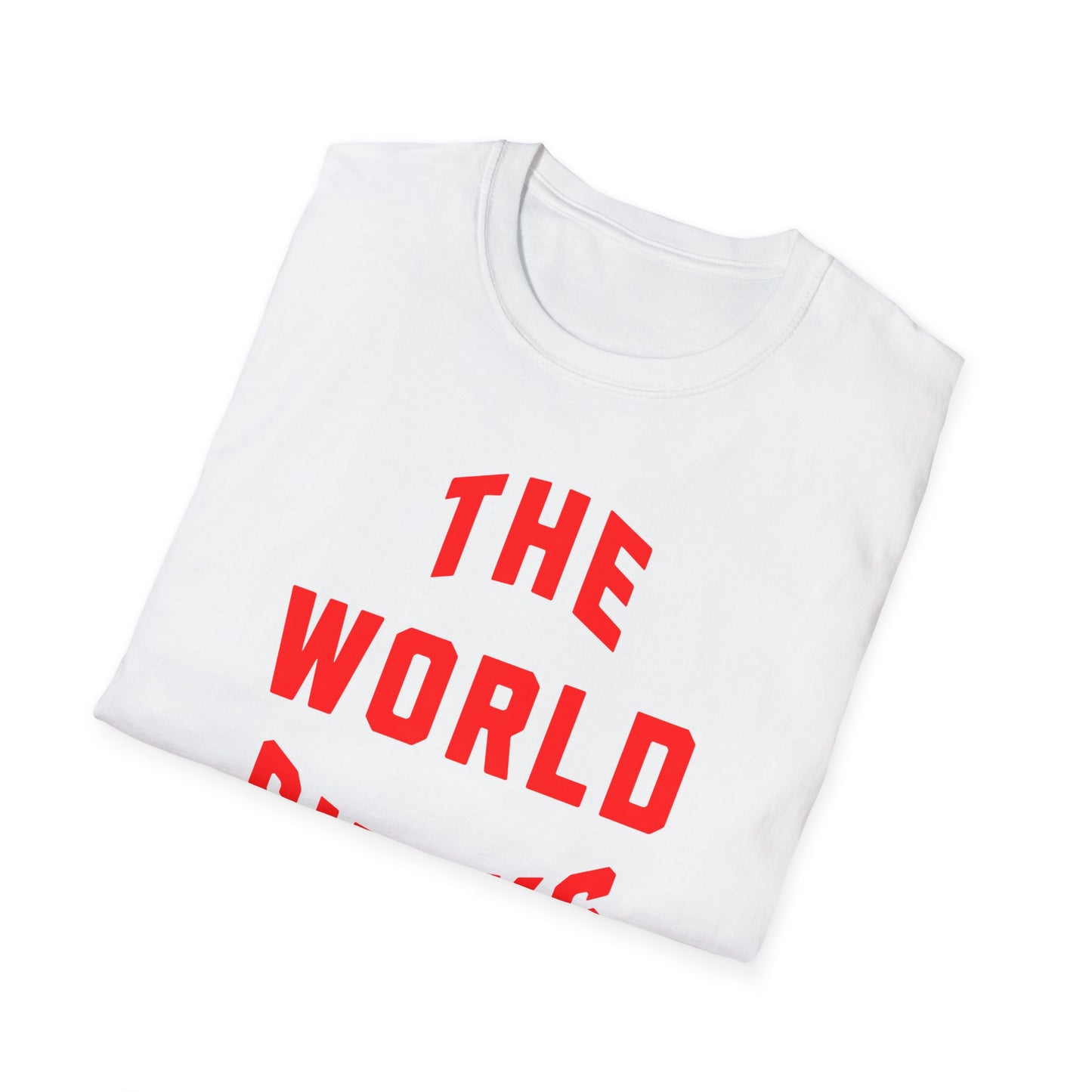 the world sucks in red tshirt