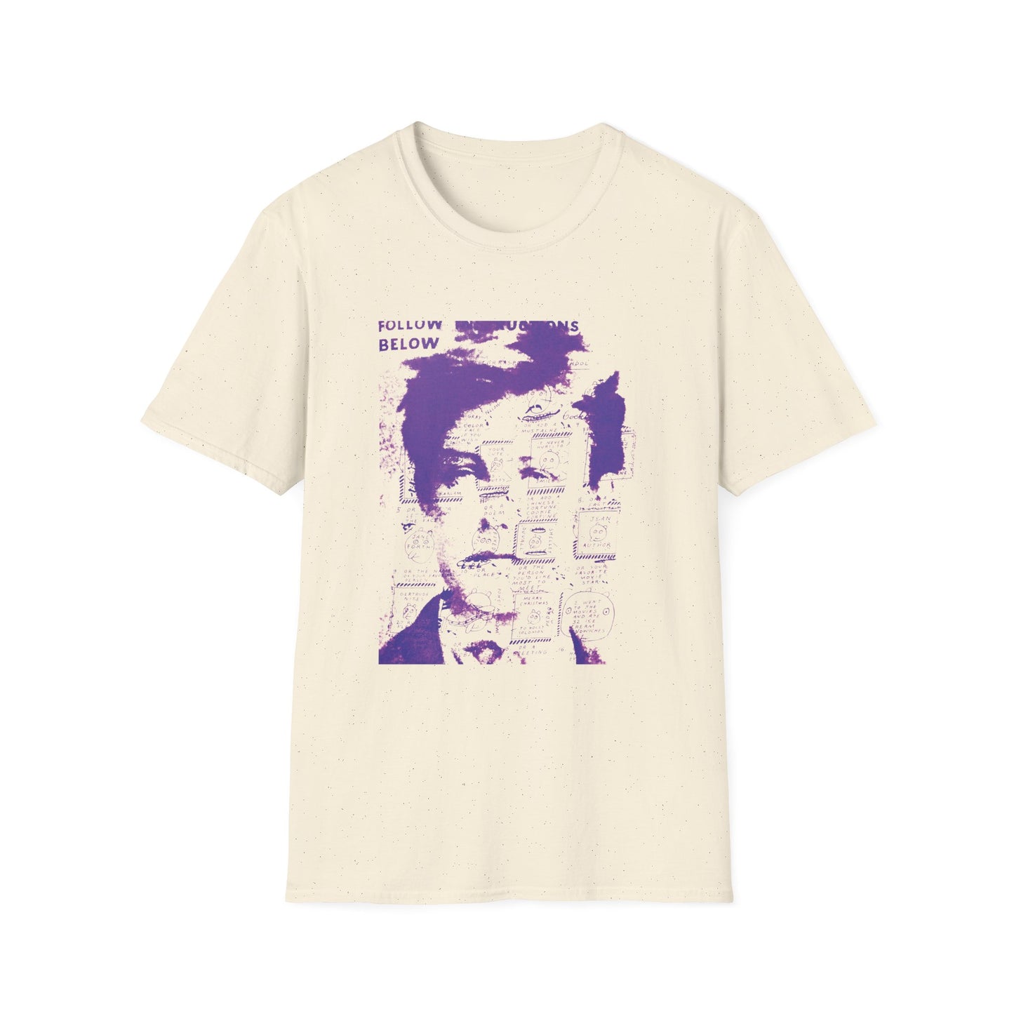 ray johnson arthur rimbaud art in purple tshirt