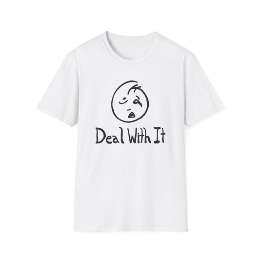deal with it weird sad guy tshirt