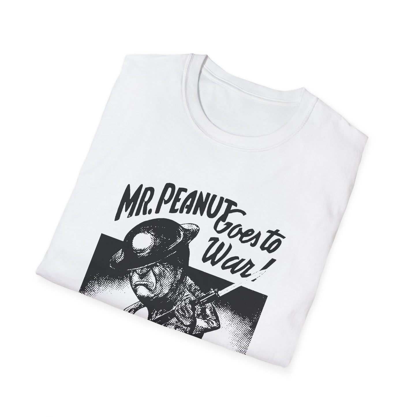 mr. peanut goes to war! vintage world war propaganda poster reproduction tshirt