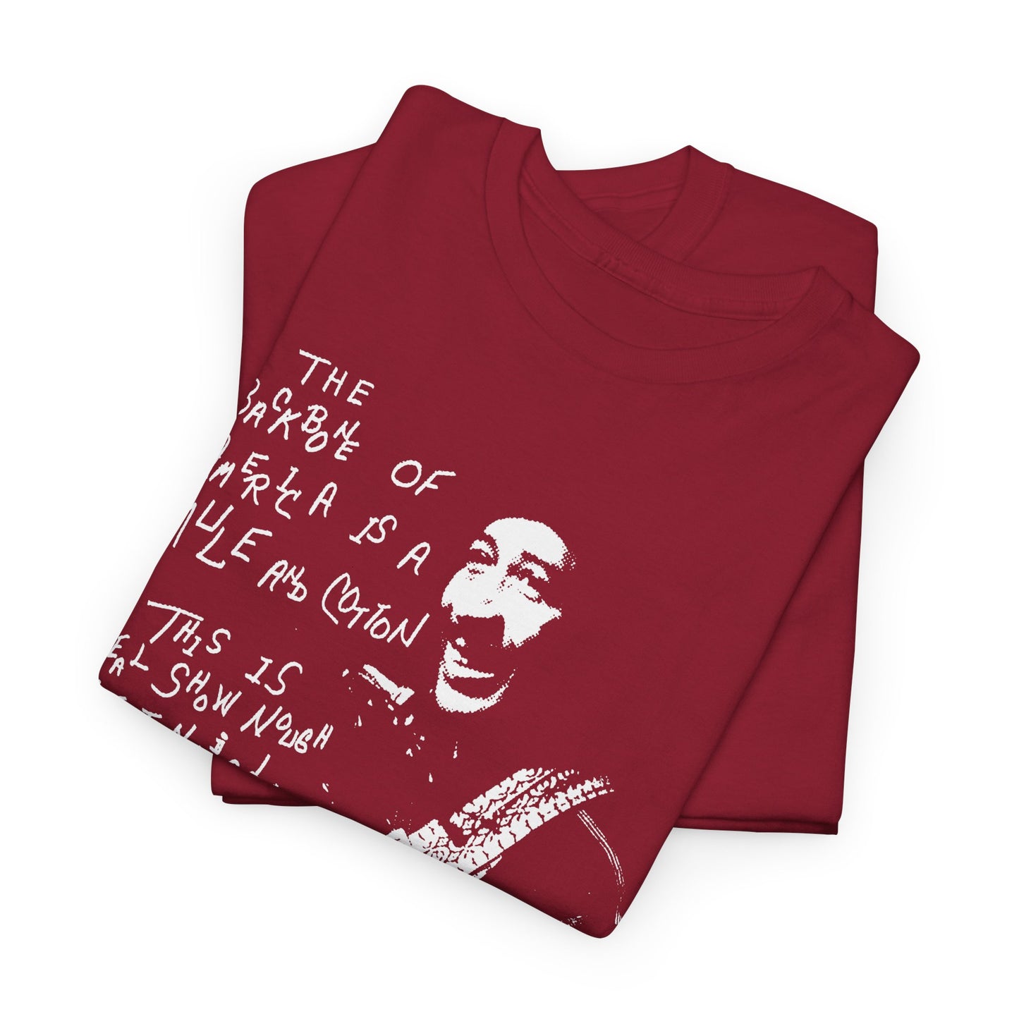 1976 the backbone of america is a mule and cotton album by abner jay stretched graphic tshirt