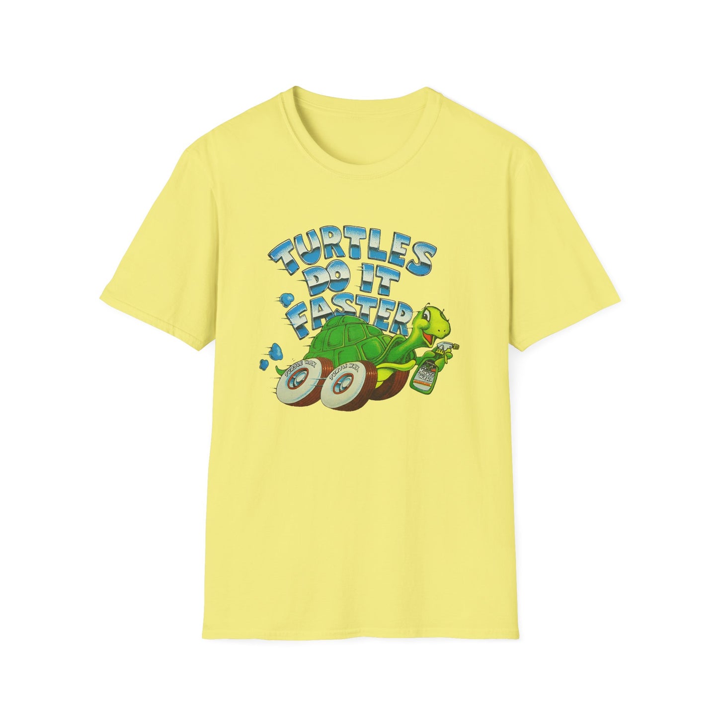 1980s turtle wax advertisement turtles do it faster reproduction tshirt