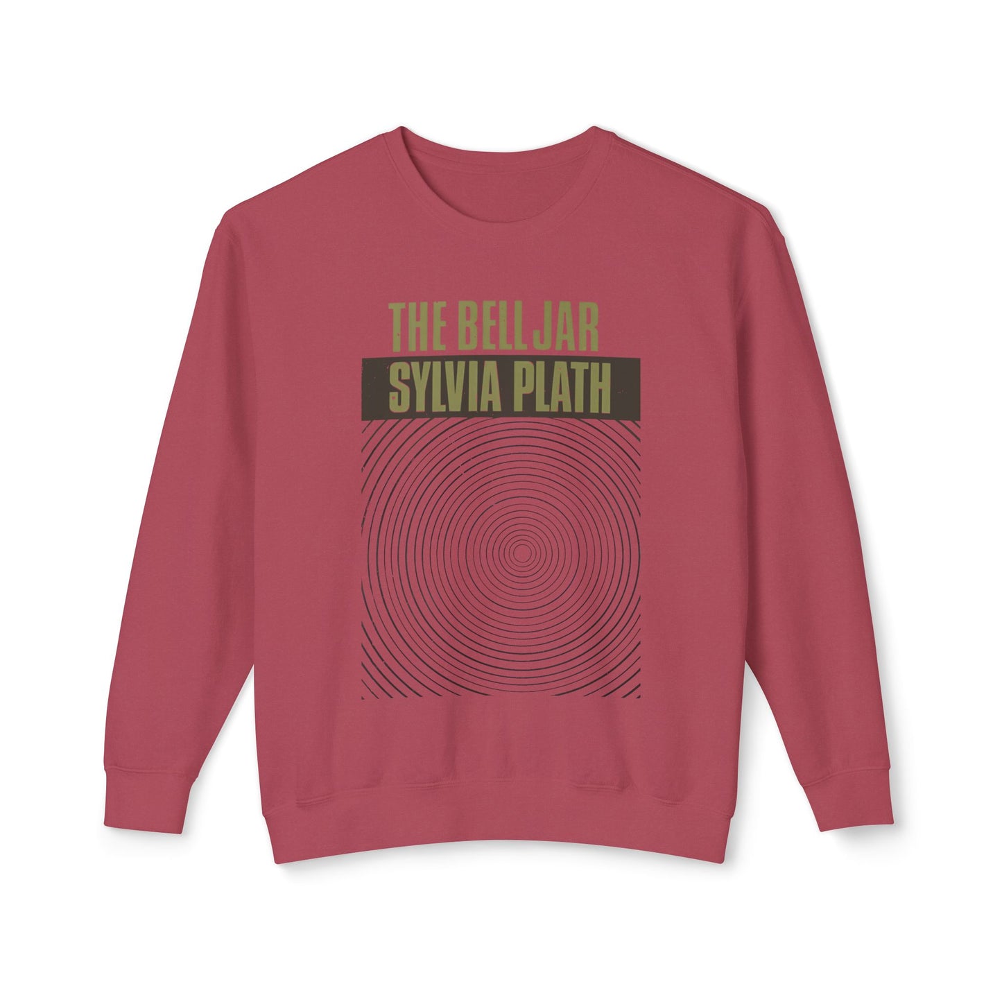 1963 book by sylvia plath "the bell jar" book cover on a 100% cotton sweatshirt