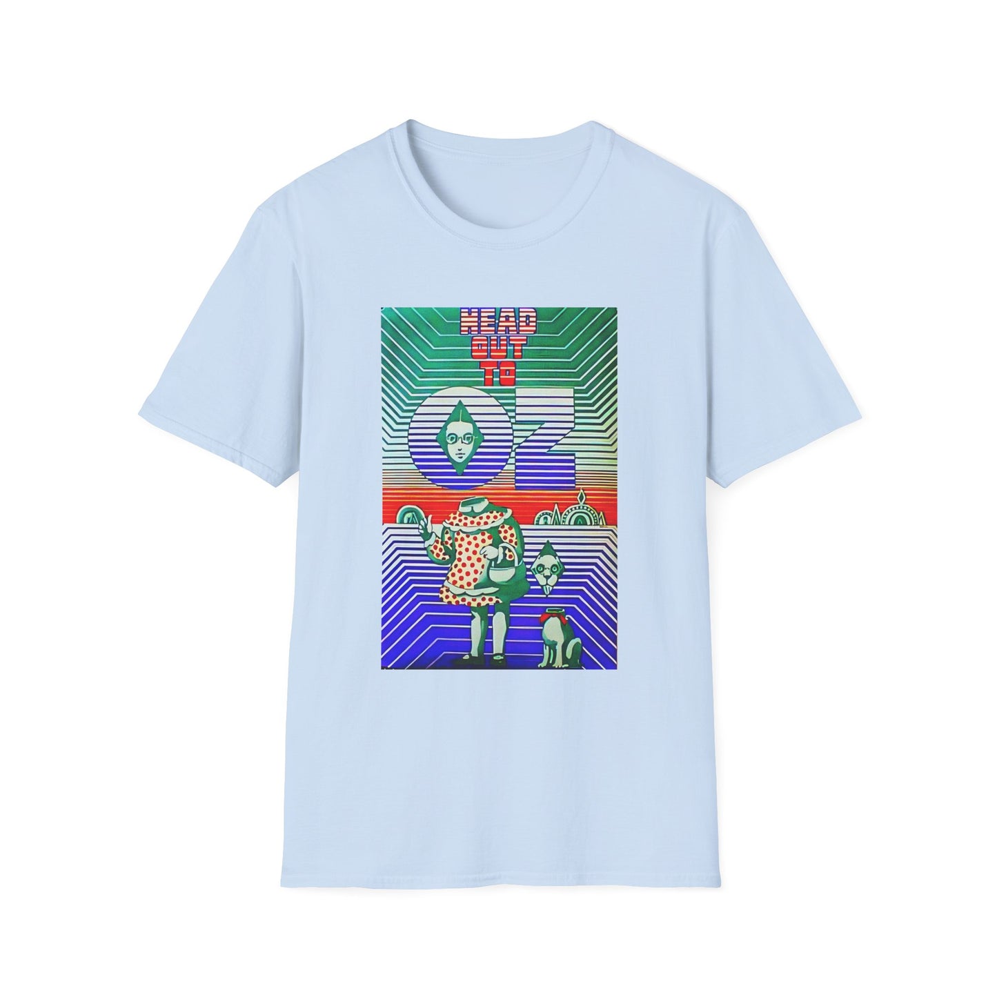 1960's head out to oz psychedelic drug vintage poster tshirt