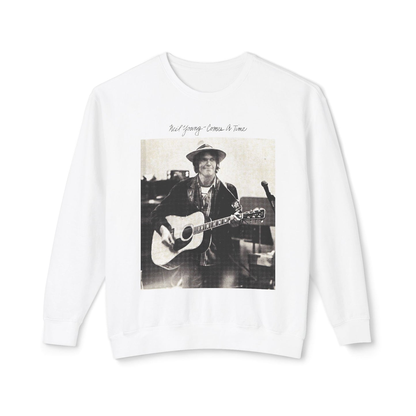neil young 1978 comes a time album 100% cotton sweatshirt