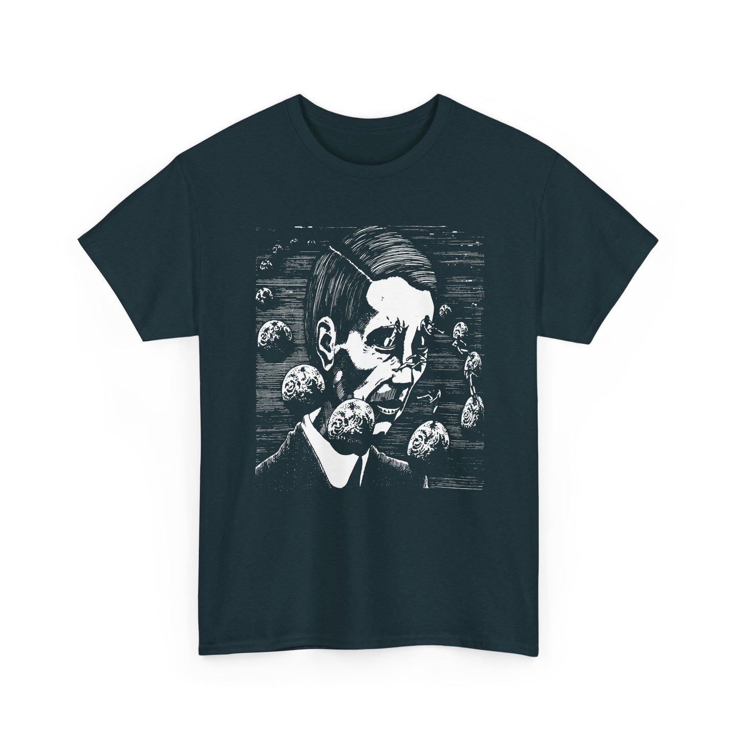 unknown sci fi illustration used in 1980 show poster for joy division reproduction tshirt