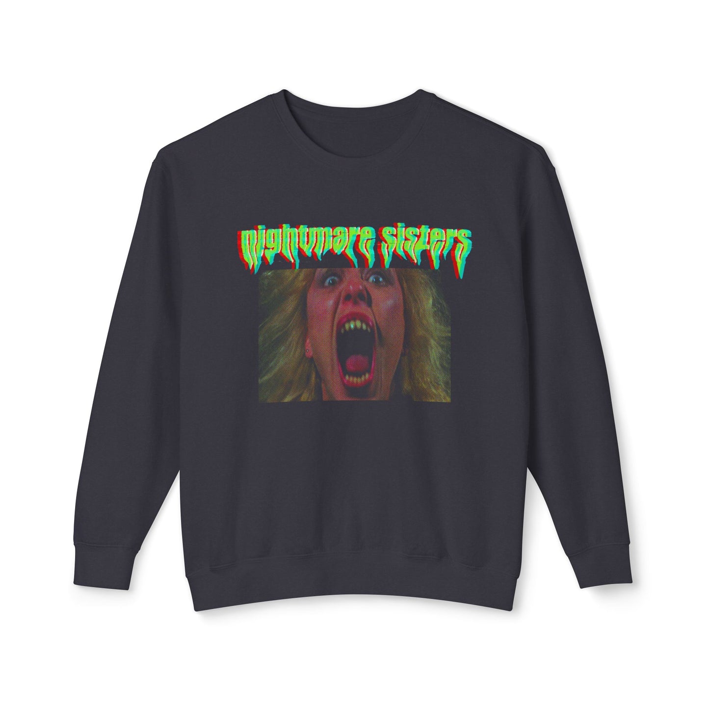 nightmare sisters glitchy tv fan art 100% cotton sweatshirt