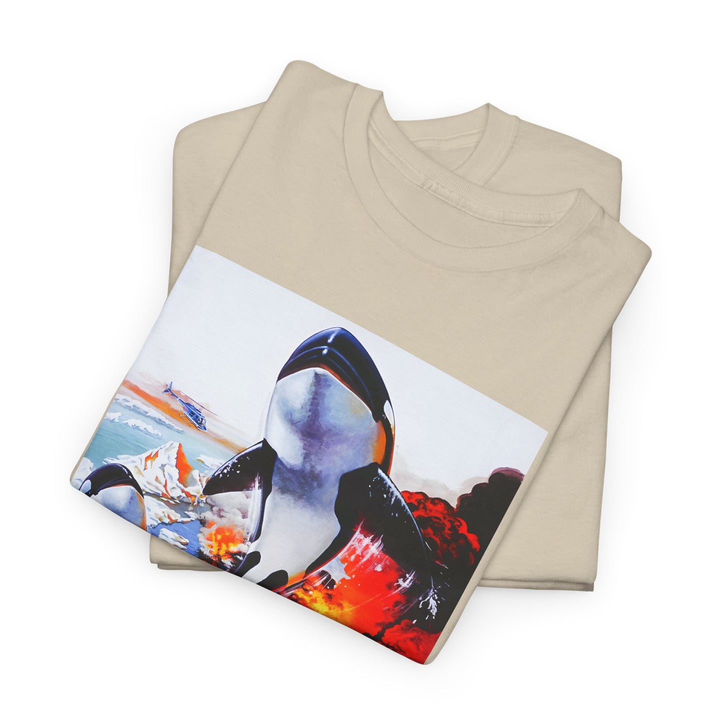 1977 orca the killer whale japanese movie poster custom edit with english title tshirt
