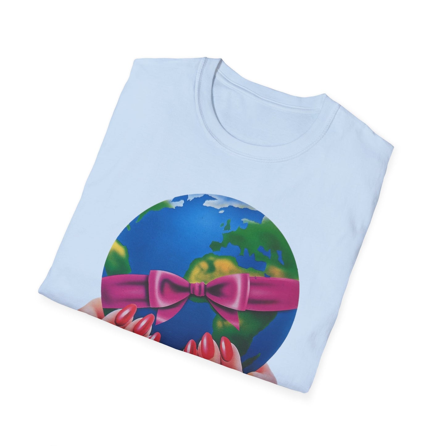 1980s graphic from a greeting card "i'd give you the world" tshirt