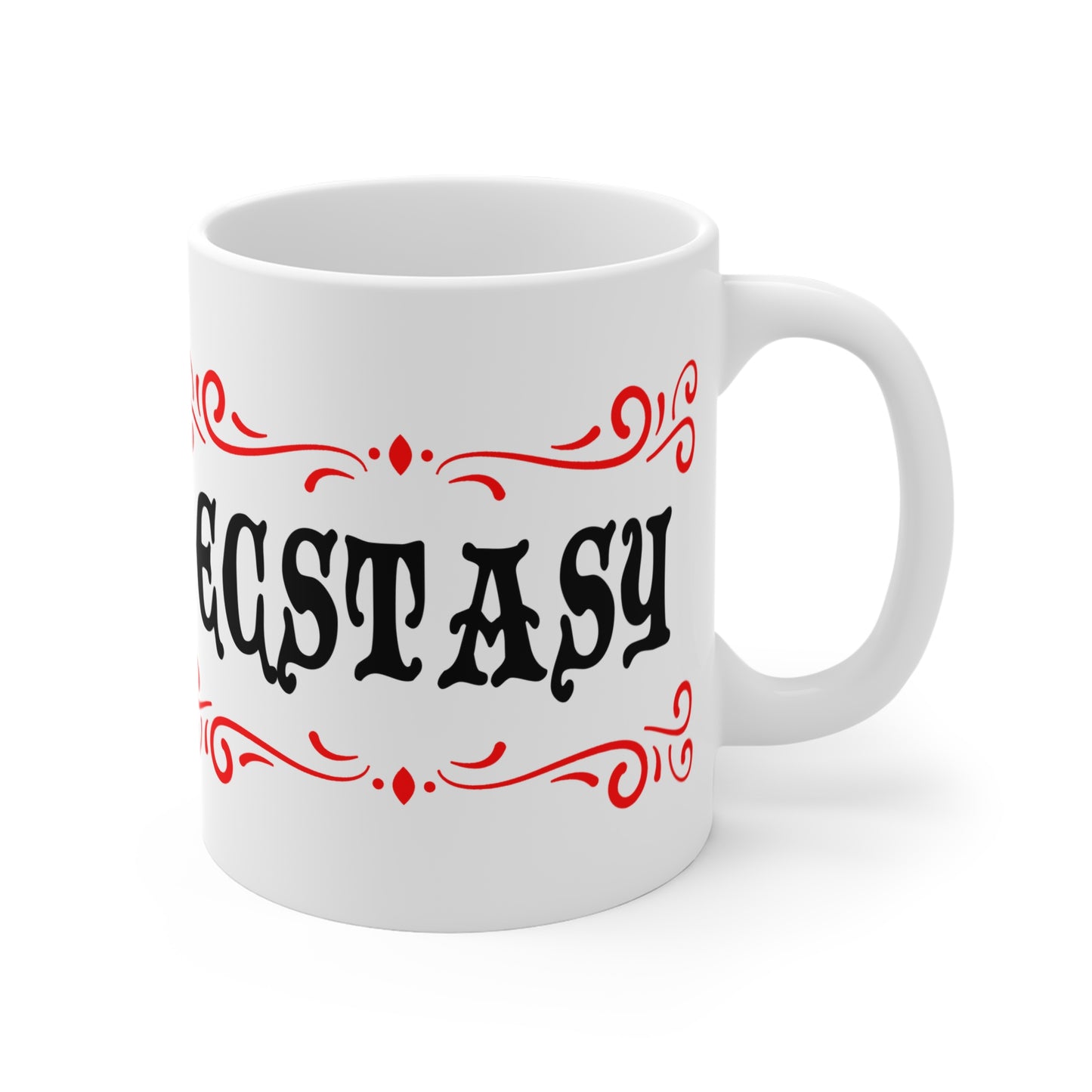 vintage inspired tongue in cheek ecstasy drug mug