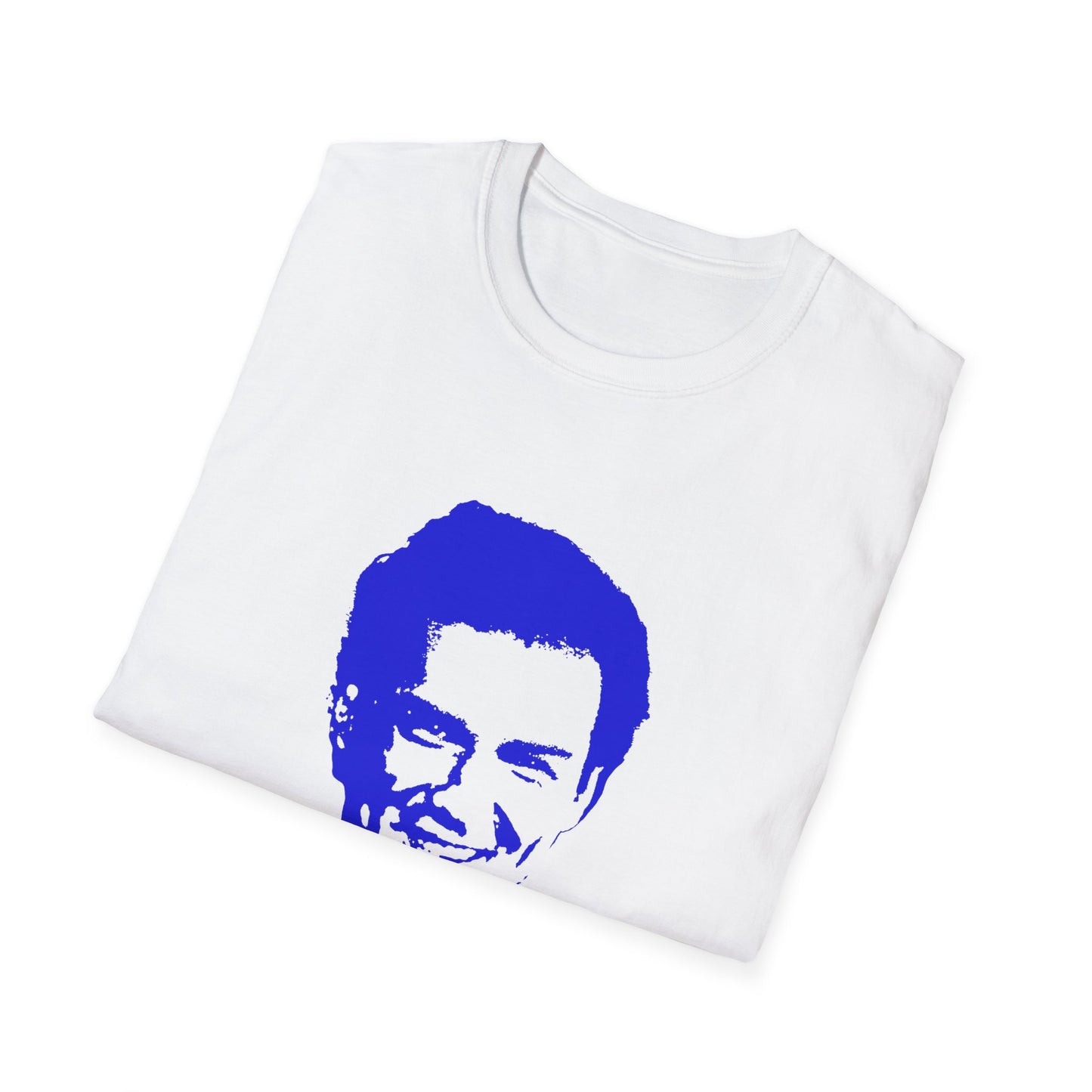 norm macdonald blue stencil face tshirt