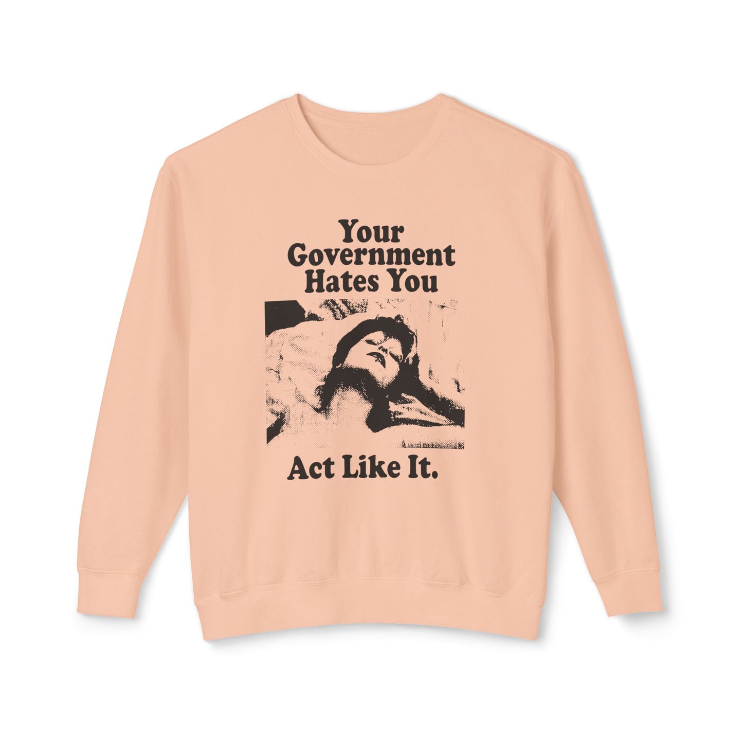 vintage playboy graphic your government hates you act like it reproduction 100% cotton sweatshirt