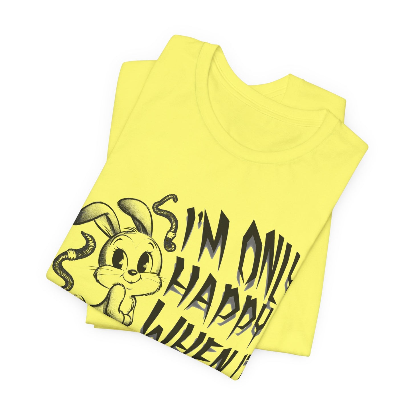 i'm only happy when it rains weird bunny worm tshirt