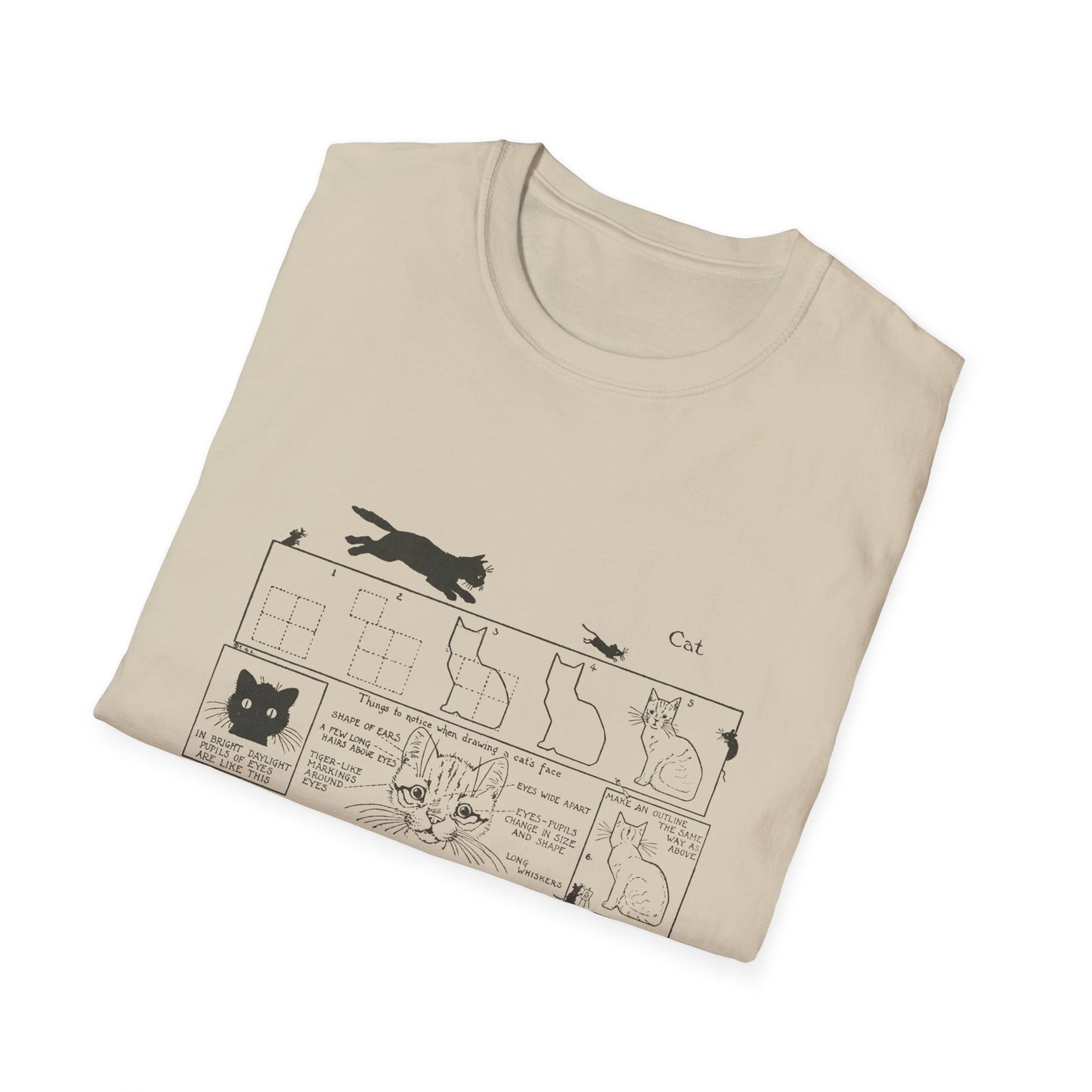 1913 book "what to draw and how to draw it" by edwin george lutz page 10 "cat" tshirt