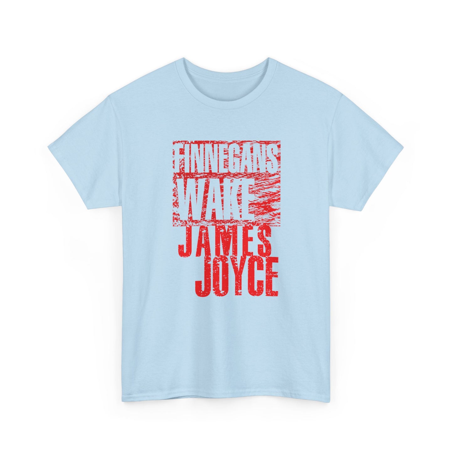 james joyce finnegans wake in red tshirt
