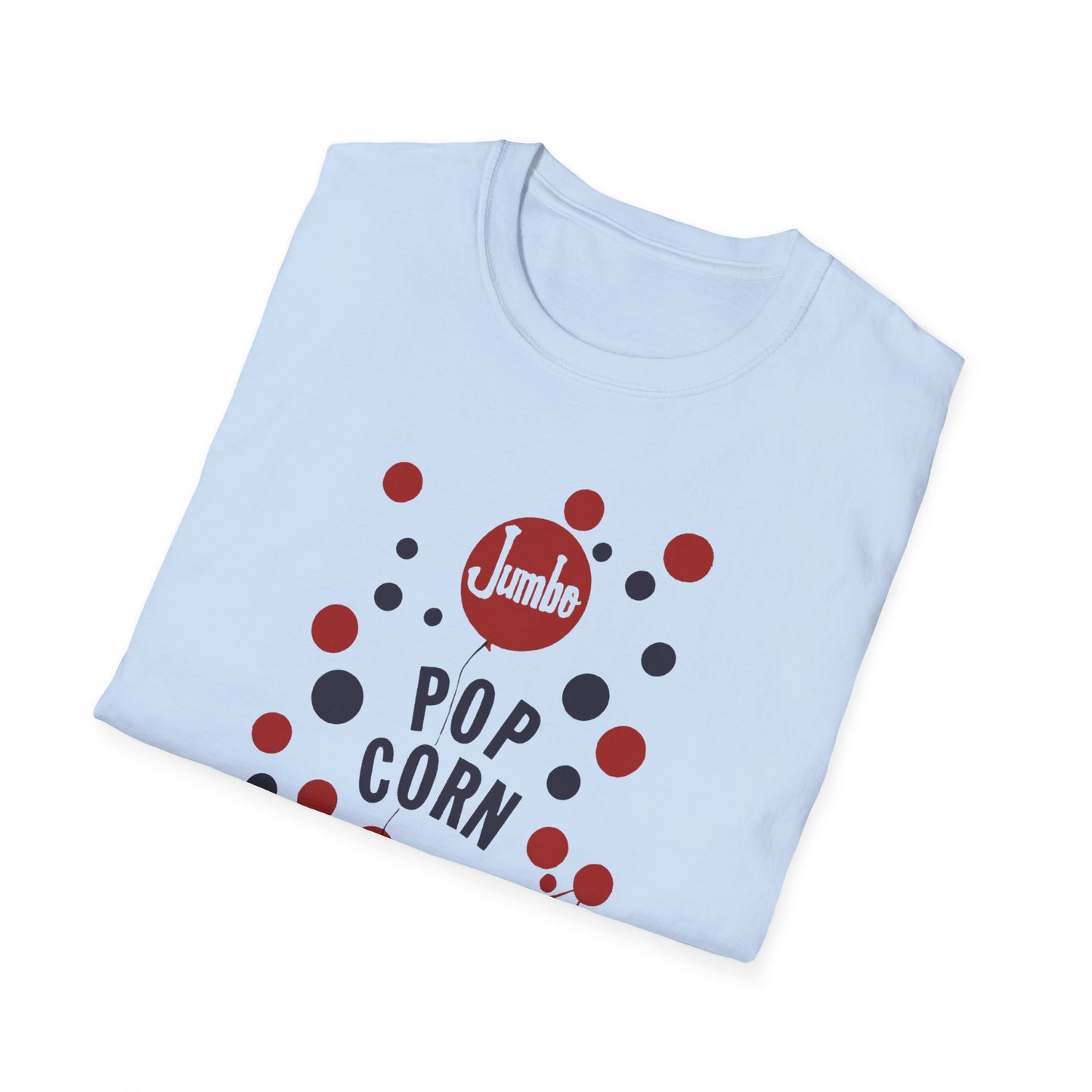 1960s popcorn box logo with a weird popcorn mascot clown tshirt