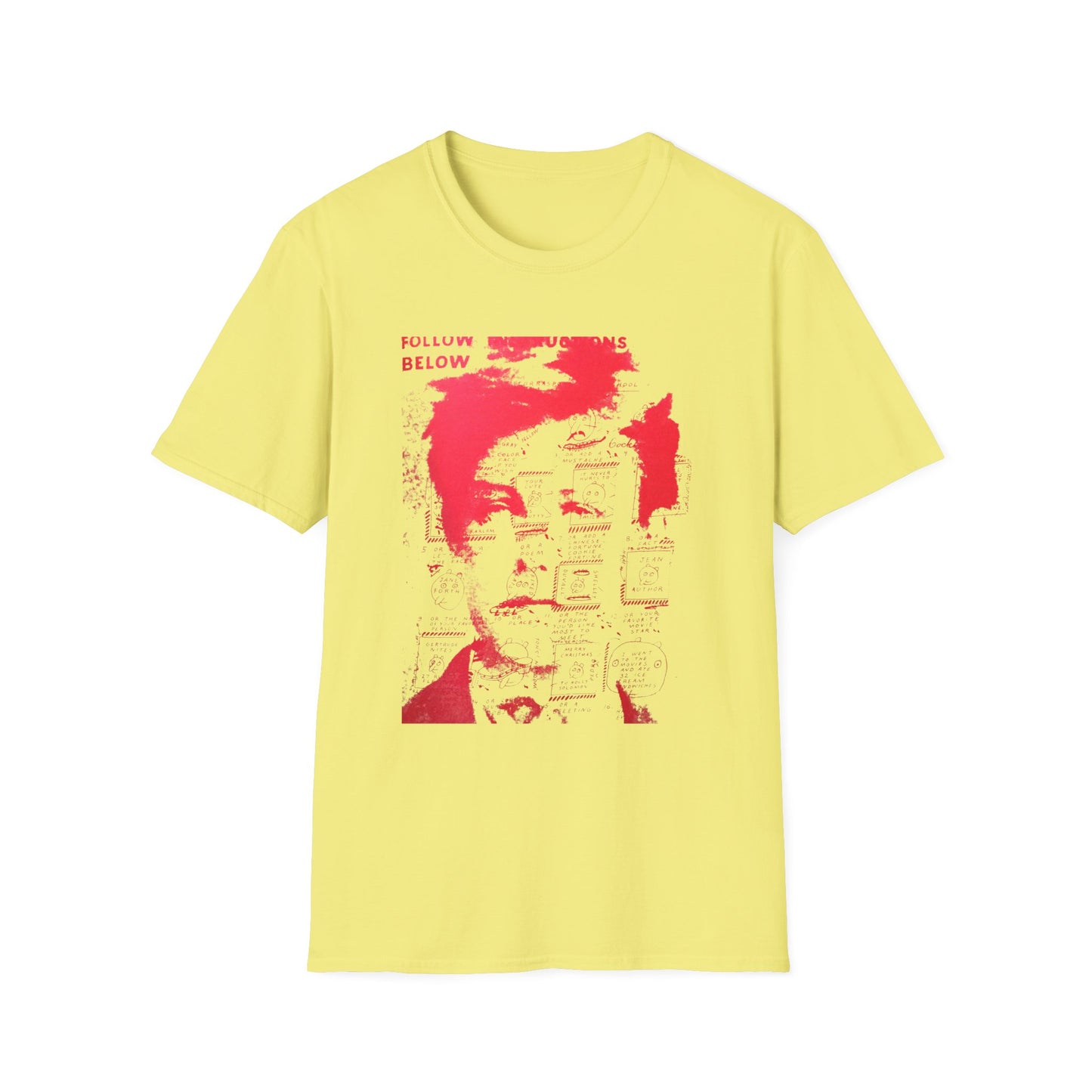 ray johnson arthur rimbaud art in red tshirt