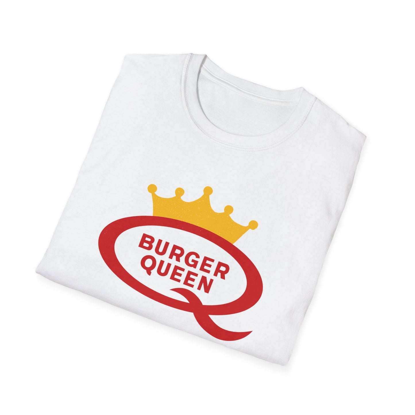 vintage defunct burger queen fast food logo tshirt