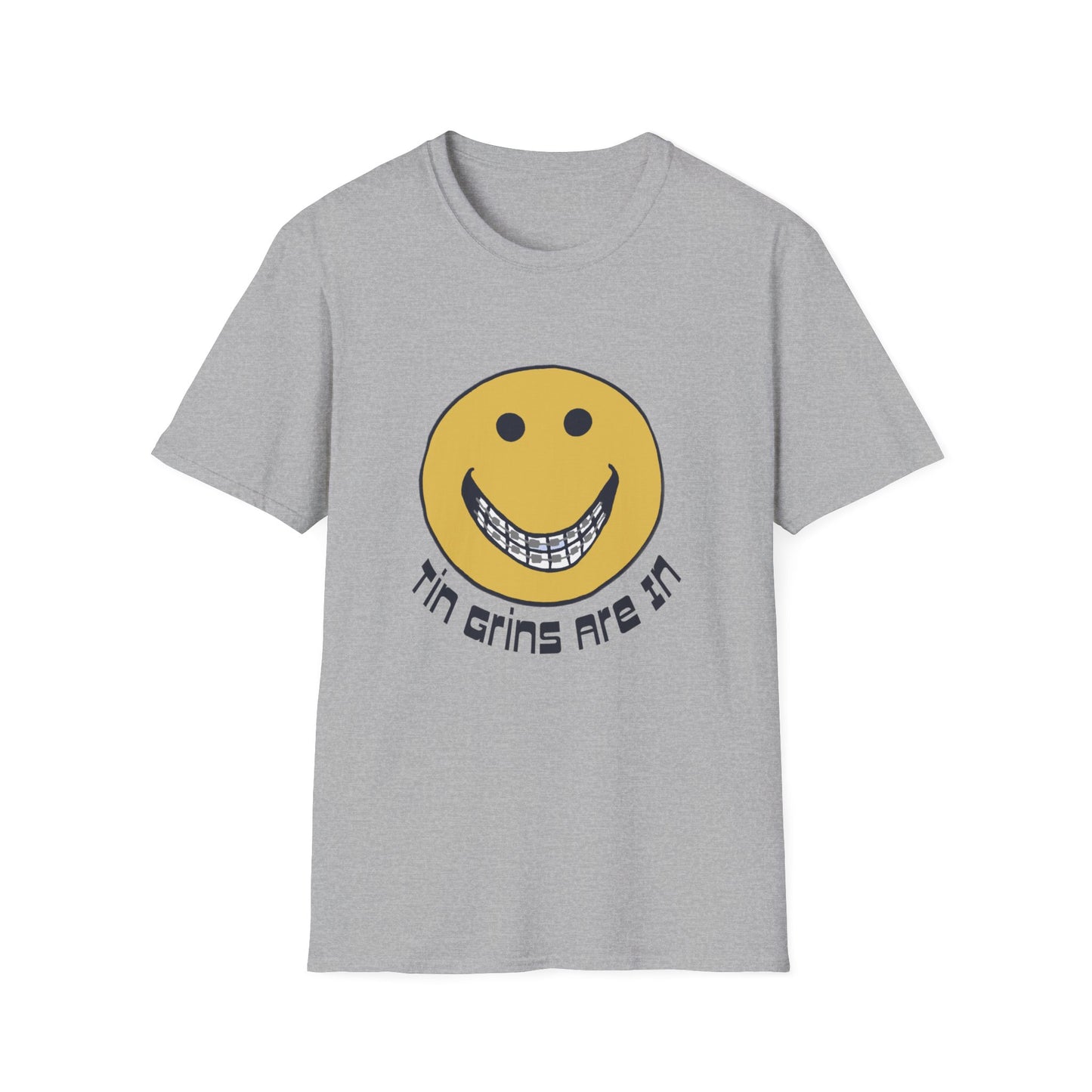 vintage "tin grins are in" 1970s design tshirt