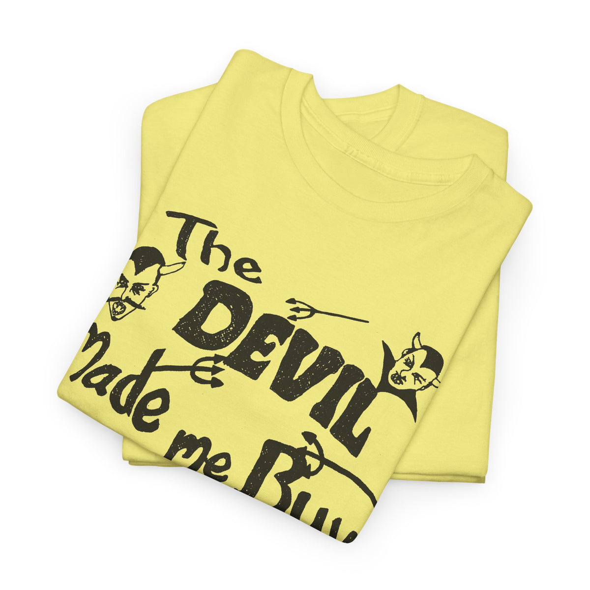 vintage the devil made me buy this shirt custom drawn reproduction tshirt