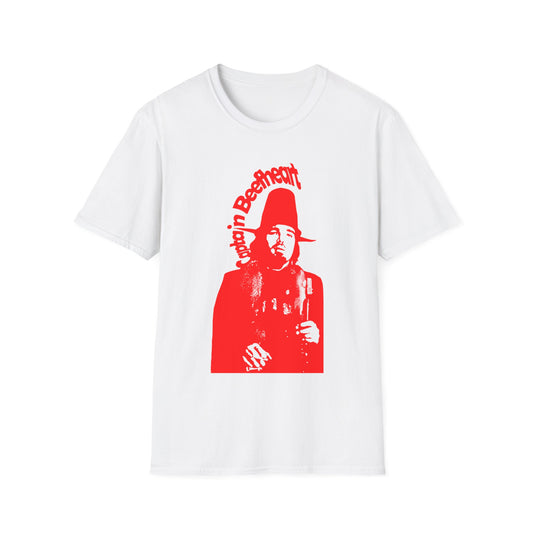 captain beefheart stencil in red tshirt