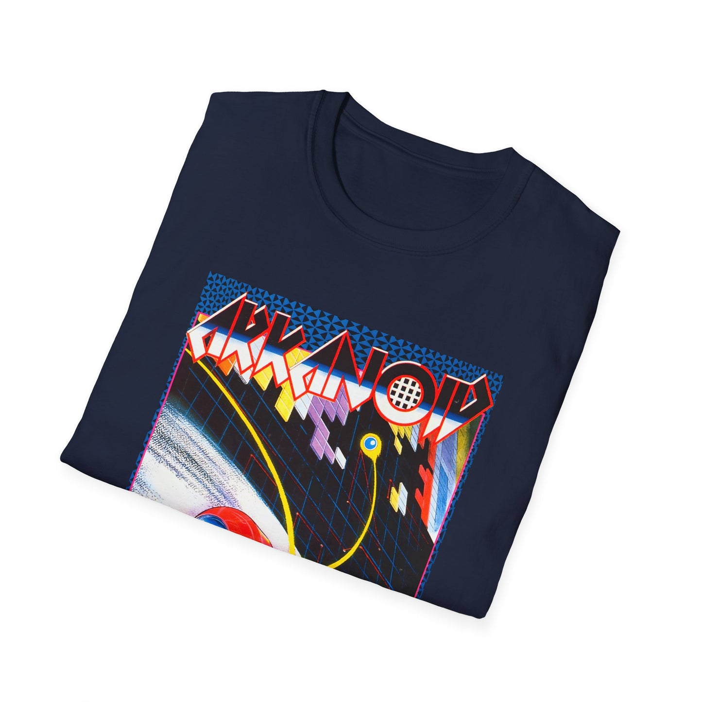 vintage reproduction video game tshirt 1986 arkanoid block breaking game tshirt