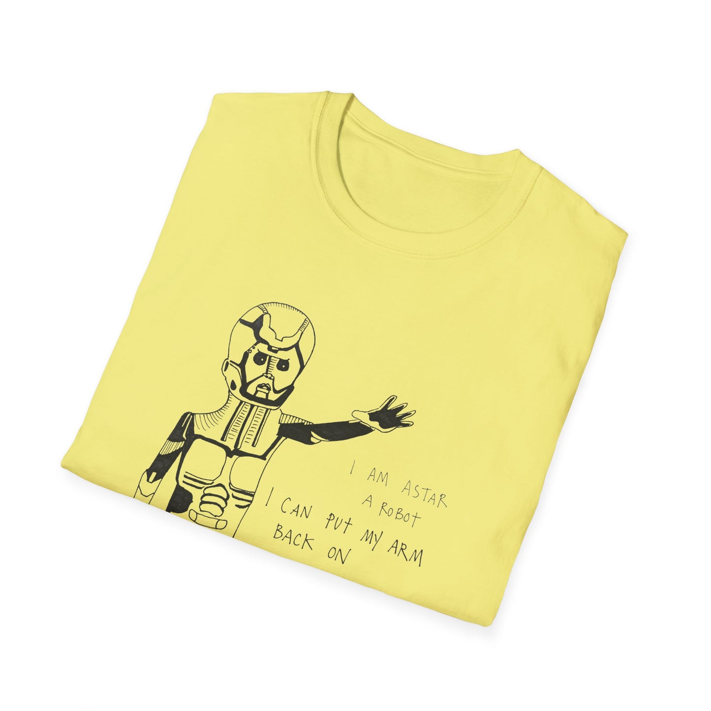 original drawing astar the robot 1980s canadian psa tshirt