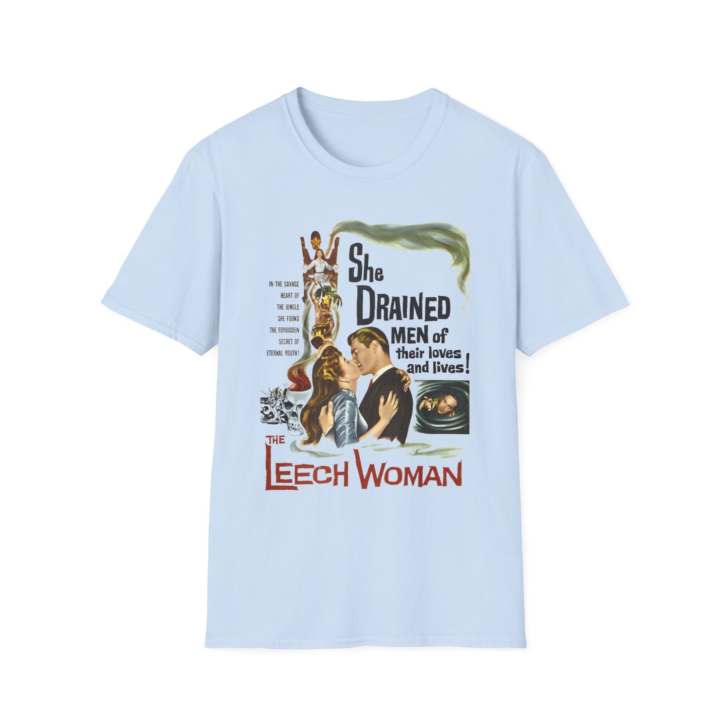 1960 low budget horror rejuvenation film the leech woman movie poster tshirt