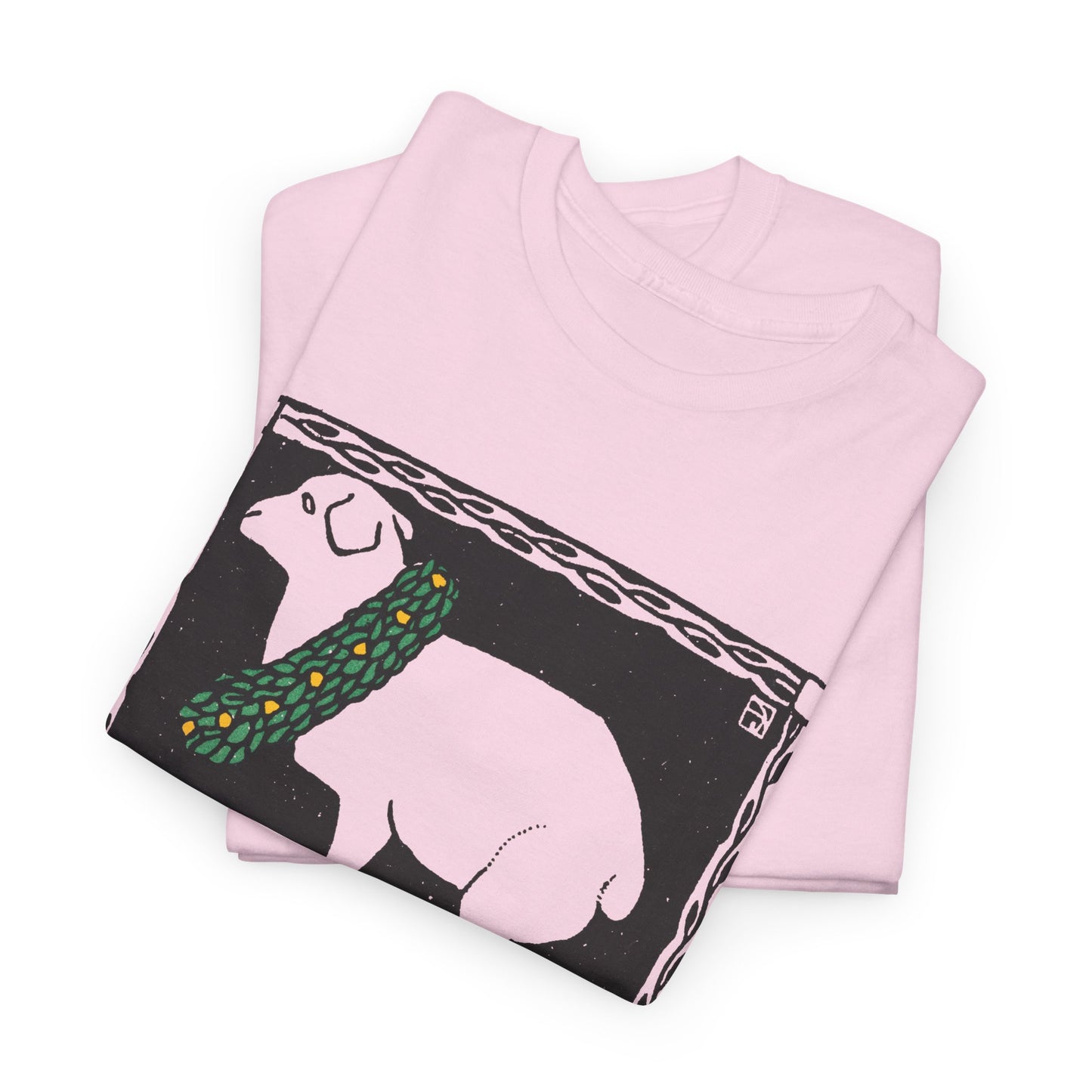 1909 josef von diveky happy easter (frohe ostern) color lithograph lamb reproduction tshirt